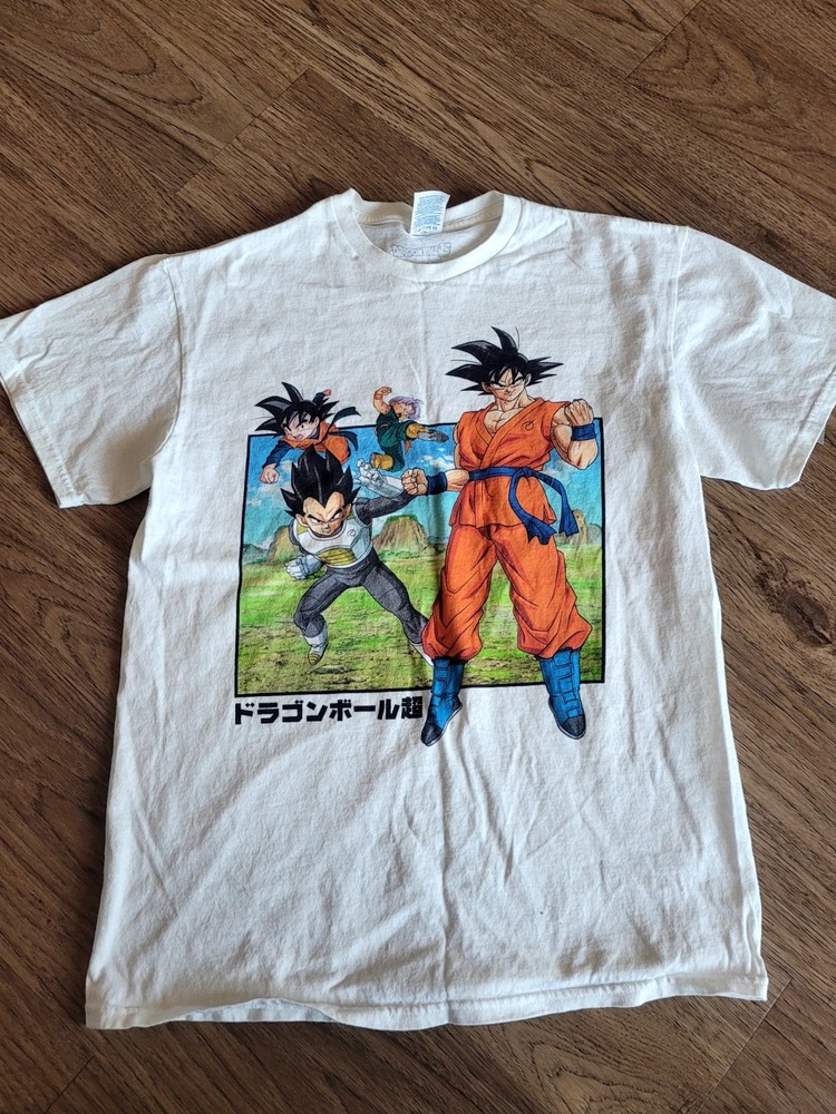 Delta Dragon Ball Goku White Graphic Print Cotton Crew Neck Tee Size M