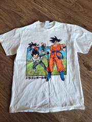 Delta Dragon Ball Goku White Graphic Print Cotton Crew Neck Tee Size M