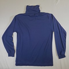 Oakton Ltd Blue Turtleneck Polycotton VTG 80s – Large Long Sleeve TShirt Shirt