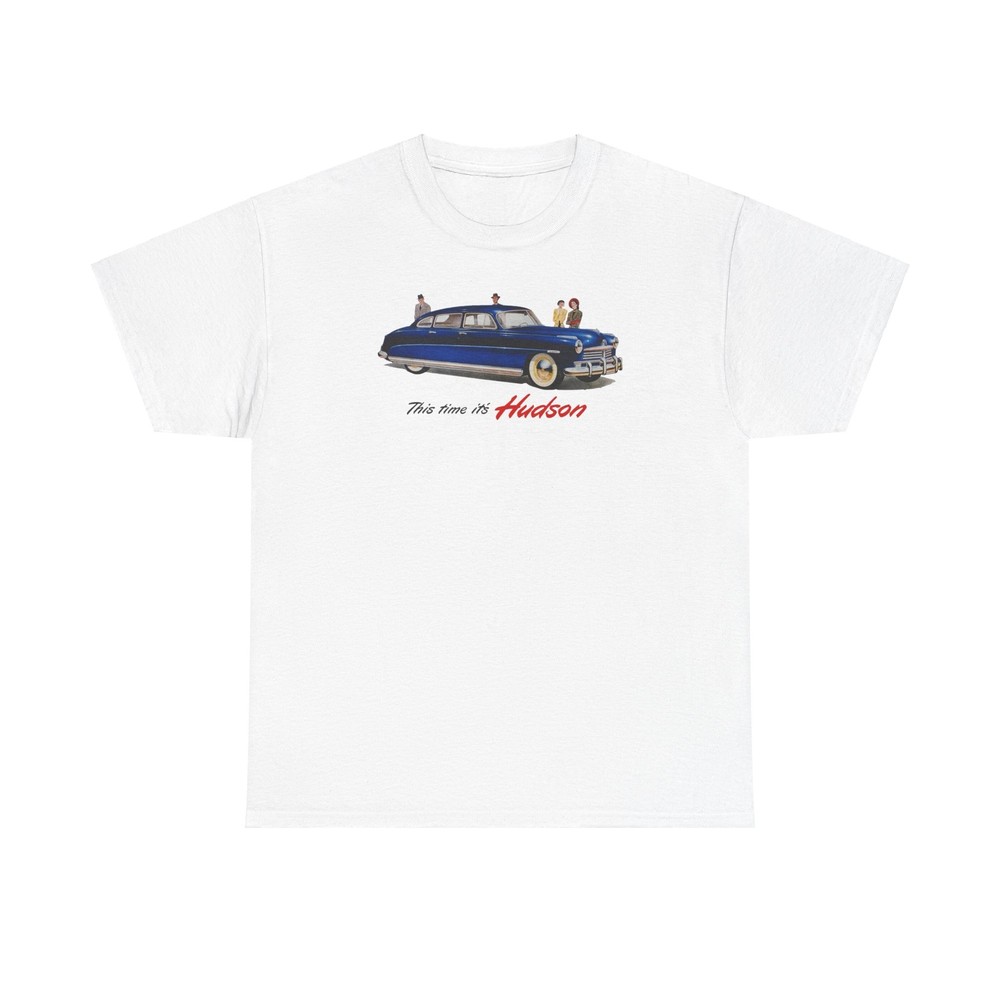 Vintage 1949 Hudson Motors Tee, Automobile Advertisement T-Shirt, Classic Car