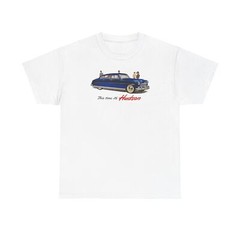 Vintage 1949 Hudson Motors Tee, Automobile Advertisement T-Shirt, Classic Car