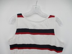 Blue Gear Small Sleeveless Scoop Neck Striped Tank 100% Cotton