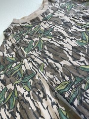Vtg LG Long Sleeve Mossy Oak Pocket Shirt Green Leaf Foliage USA Made See Pics