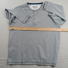 Carbon2Cobalt Mens XXLT Gray Long Sleeve Heavyweight Cotton Henley Shirt Tall