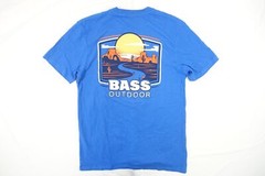 BASS OUTDOOR BLUE MEDIUM SUNSET DESERT CACTUS TEE TSHIRT MENS NWT NEW
