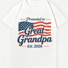 Patriotic Promoted To Great Grandpa Est 2026 Retro US Flag Men’s Baseball Hat