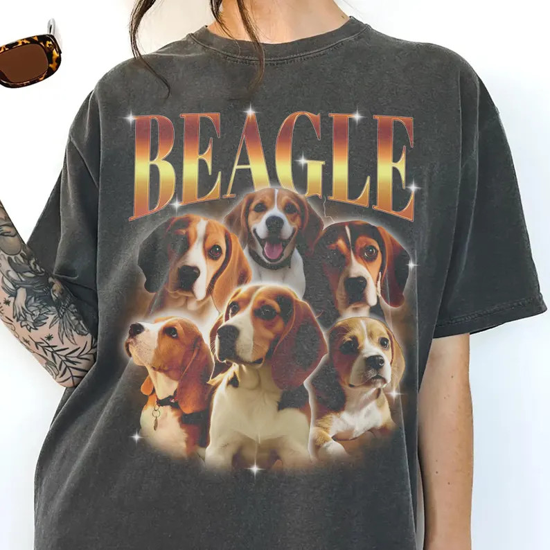 Custom Beagle Portrait Bootleg Dog Rap Comfort Tee