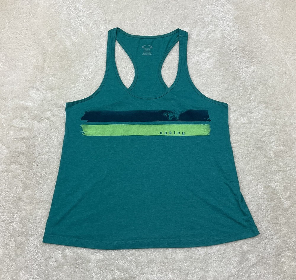 Oakley Teens Size L Sleeveless Green Racerback Muscle Tee Tank Top