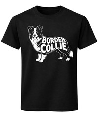 Border Collie Dog Graphic T-Shirt Pet Lover Breed Art Unisex Tee