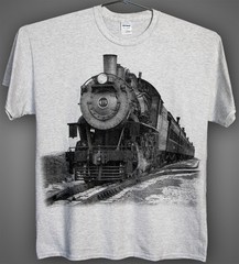 Steam Train Ash Grey T-shirt — Steam Locomotive #475