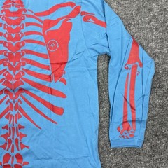 LRG Dead Serious Shirt Mens XL Blue Skeleton Lifted Research Group Kanye Glow
