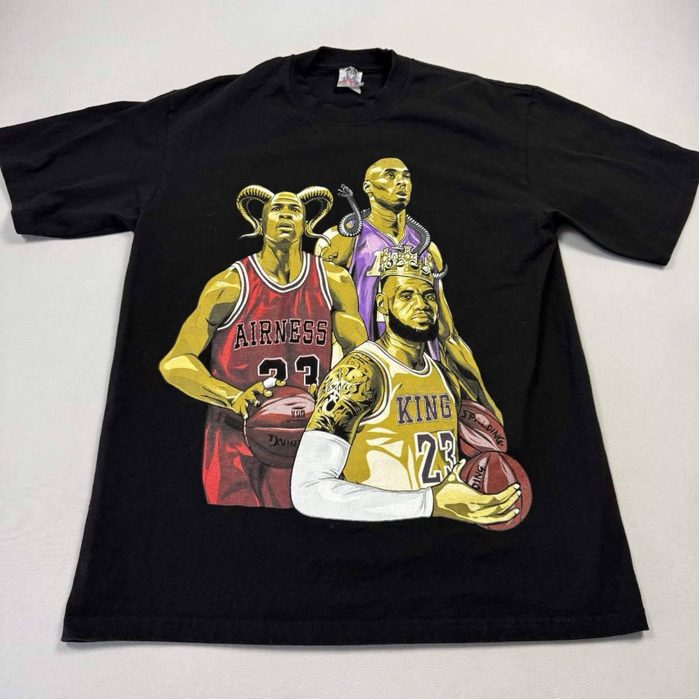 Pro Team Men’s T-Shirt Short Sleeve Jordan LeBron Kobe Basketball NBA Black XL