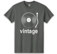 VINTAGE VINYL T SHIRT DJ MUSIC CLASSIC RECORD COLLECTOR TECHNICS 1200 TURNTABLE