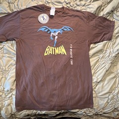 DC Comics DC Originals Men’s L Batman Graphic Print T-Shirt Brown VTG 2006 0008