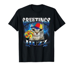 Greetings Huzz Funny Lollipop Cat Meme T-Shirt