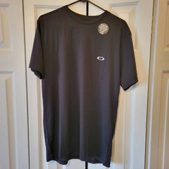 Oakley O-Ellipse Tee T Shirt Large Jet Black Graphic Hydrolix Moisture Wicking