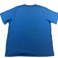 Lands’ End Men’s Supima Cotton T-Shirt Blue Striped Short Sleeve XL Casual
