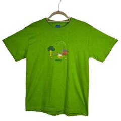 T.A Lime Green Embroidered Farmcore T-Shirt Unisex Medium Cotton Animal Lover