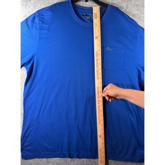 Greg Norman Mens XXXL Blue Short Sleeve Pocket T-Shirt Shark Logo Cotton Tee
