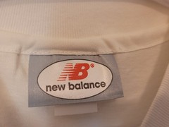 New Balance Mens XL T-Shirt White Runner Running Vintage Y2K Made in USA