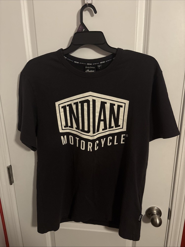 Vintage Indian Motorcycle Front Logo Print 100% Cotton Mens Large Streetwear
