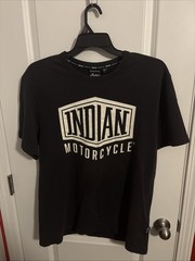 Vintage Indian Motorcycle Front Logo Print 100% Cotton Mens Large Streetwear