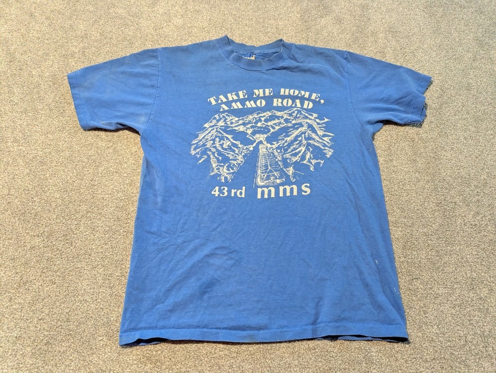 Vintage USAF Shirt Mens Large 43rd MMS Munitions Maintenance Squadron 1980s