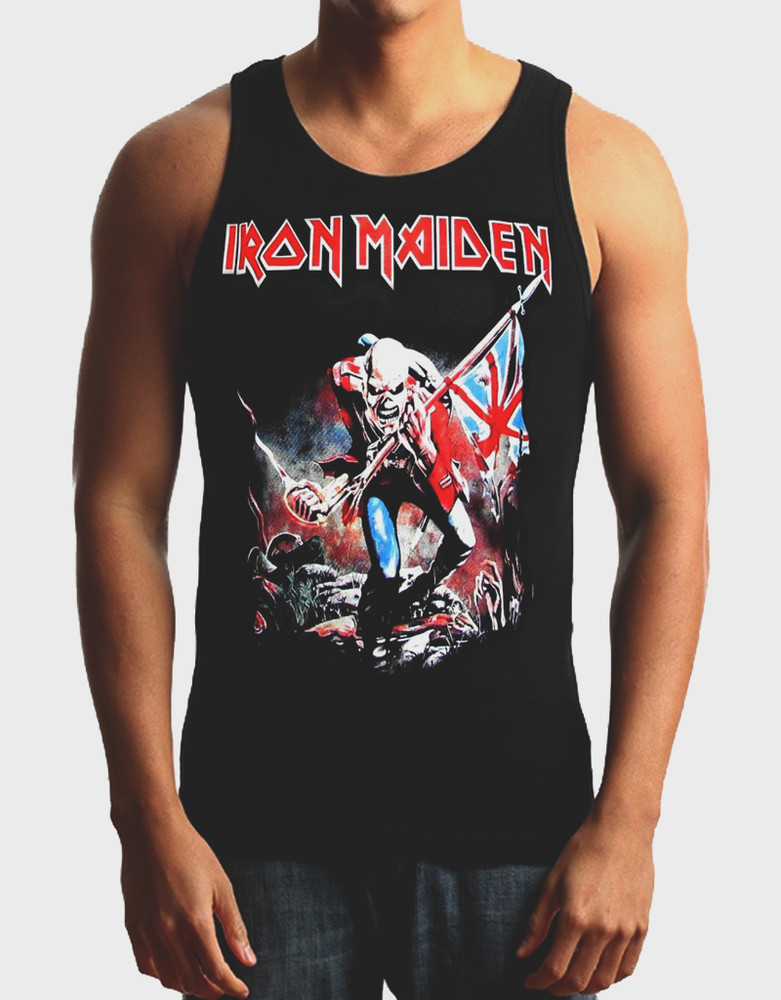 IRON MAIDEN TROOPER Heavy Metal Band Black Tank Top