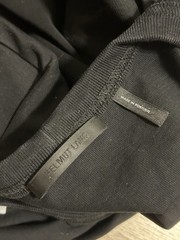 Helmut Lang Crinkle Crumple Logo Luxury Designer Black Tee Authentic Size Large