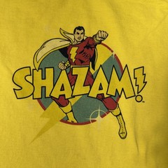 Shazam Shirt Mens Large Yellow DC Comics Originals Graphic Superhero T-Shirt Tee