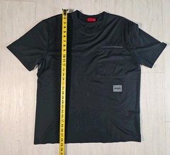 Boss By Hugo Boss Men Black Tee Shirt Front Pocket Logo Ribbed Cuff & Collar XL