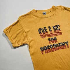 Vintage 1970s “Ollie for President” T-Shirt Single Stitch USA Yellow Size L