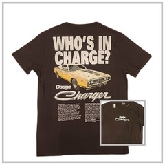New Dodge Charger Who’s In Charge Mens Large Muscle Car Black Cotton Tee Mopar