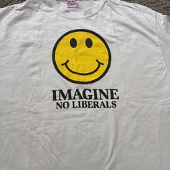 Vintage Smiley Face Imagine No Liberals Classic tee T Shirt Unisex XL Extra