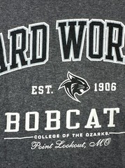 Hard Work U. Bobcats College of the Ozarks Point Lookout, MO Unisex T-Shirt (L)