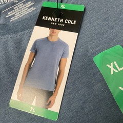 KENNETH COLE Men’s Organic Cotton Blend Crewneck T-Shirt XL BLUE Comfort Stretch