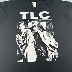 TLC Shirt Adult Extra Extra Large Black Faded American Girl Group Music Tour Men