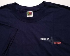 Fruit of the Loom Ringspun Tee Promo Right on Target 2-Sided Navy XL Shirt
