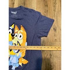 Bluey Family Graphic T-Shirt Mens Medium Blue Heather Short Sleeve Crewneck Tee