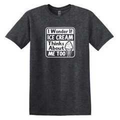 I wonder if Ice Cream thinks about me too – Adult Unisex Soft T-shirt