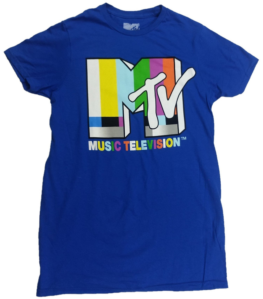 Official Licensed MTV Music Television 80s Retro Tv Logo Graphic Tee Shirt Mens