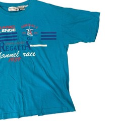 Vintage 1989 Pierre Cardin Regatta Graphic Race Blue T-Shirt Men’s L Made in USA