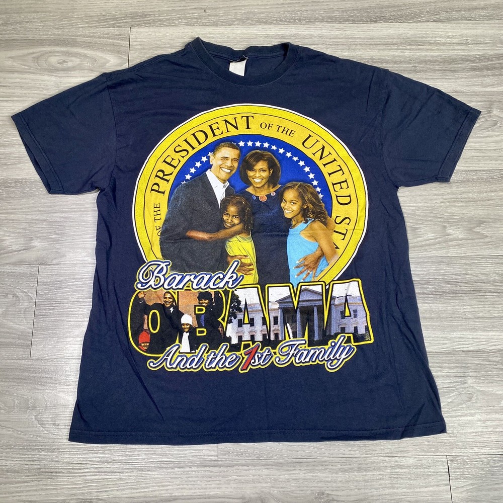 VINTAGE President Barack Obama First Family T-shirt Men’s Large Rap Tee Graphic