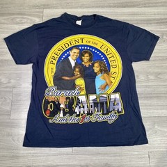 VINTAGE President Barack Obama First Family T-shirt Men’s Large Rap Tee Graphic