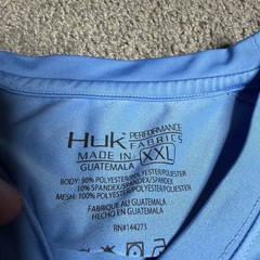 Huk Performance Fabrics Fishing T-Shirt Mens 2XL Blue Long Sleeve UPF