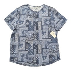 Sun Stone Bandana Blue Paisley Print Tee Short Sleeve Shirt Men’s Size XXL NWT