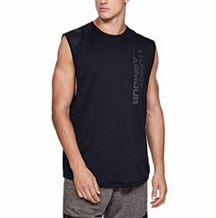 Mens Under Armour Fleece Sleeveless Knit Shirt Medium Black