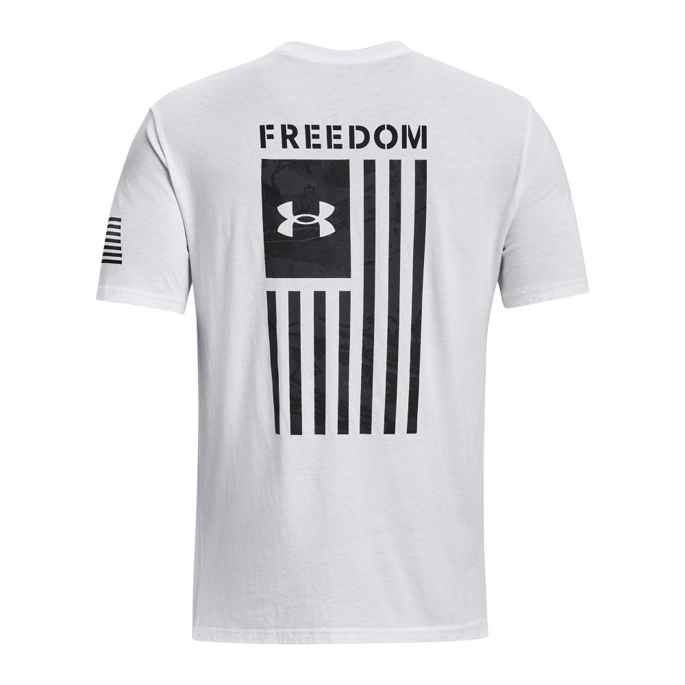 Under Armour 1370816 Men’s UA Freedom Flag Camo T-Shirt, White/Black, 2X, Large