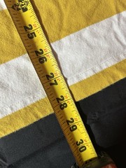 Stussy Yellow White Striped Pocket Logo Cotton Knit T-Shirt Men’s XL