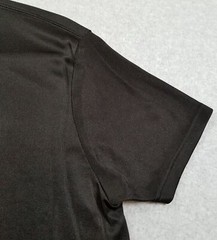 SH T Shirt Men’s Medium Solid Black Short Sleeve Crewneck Ribbed Stretch Smooth